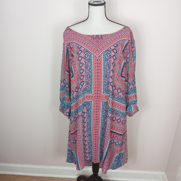 Dresses & Skirts - ♥️ BUNDLE ONLY Boutique Multicolored Knee Length 3/4th Sleeved Bohemian Dress 2x